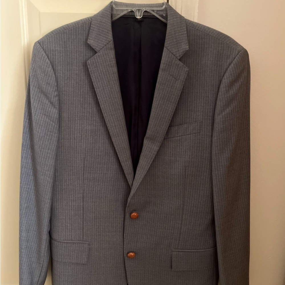 J. Crew Charcoal Pinstripe Blazer
